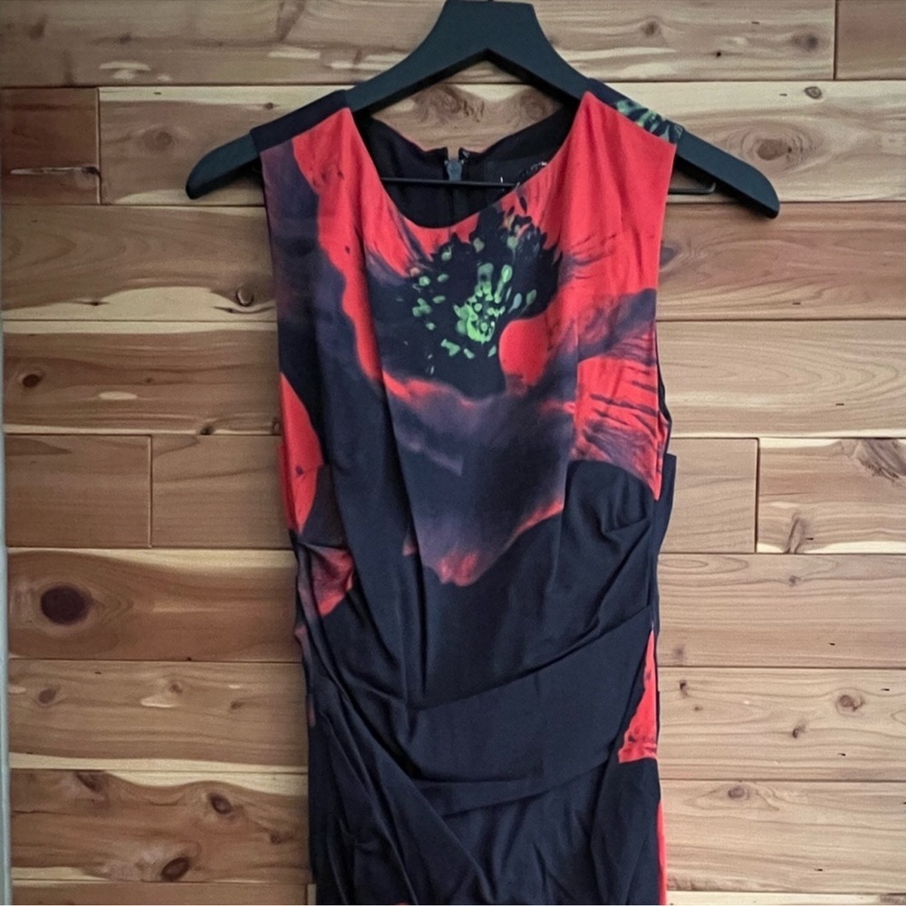 Nicole Miller Sleeveless Ruched Midi Dress NWT